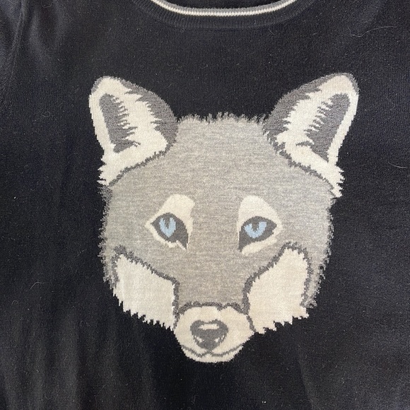 🌸Gap merino wool blend long sleeves sweater with fox - Picture 4 of 10